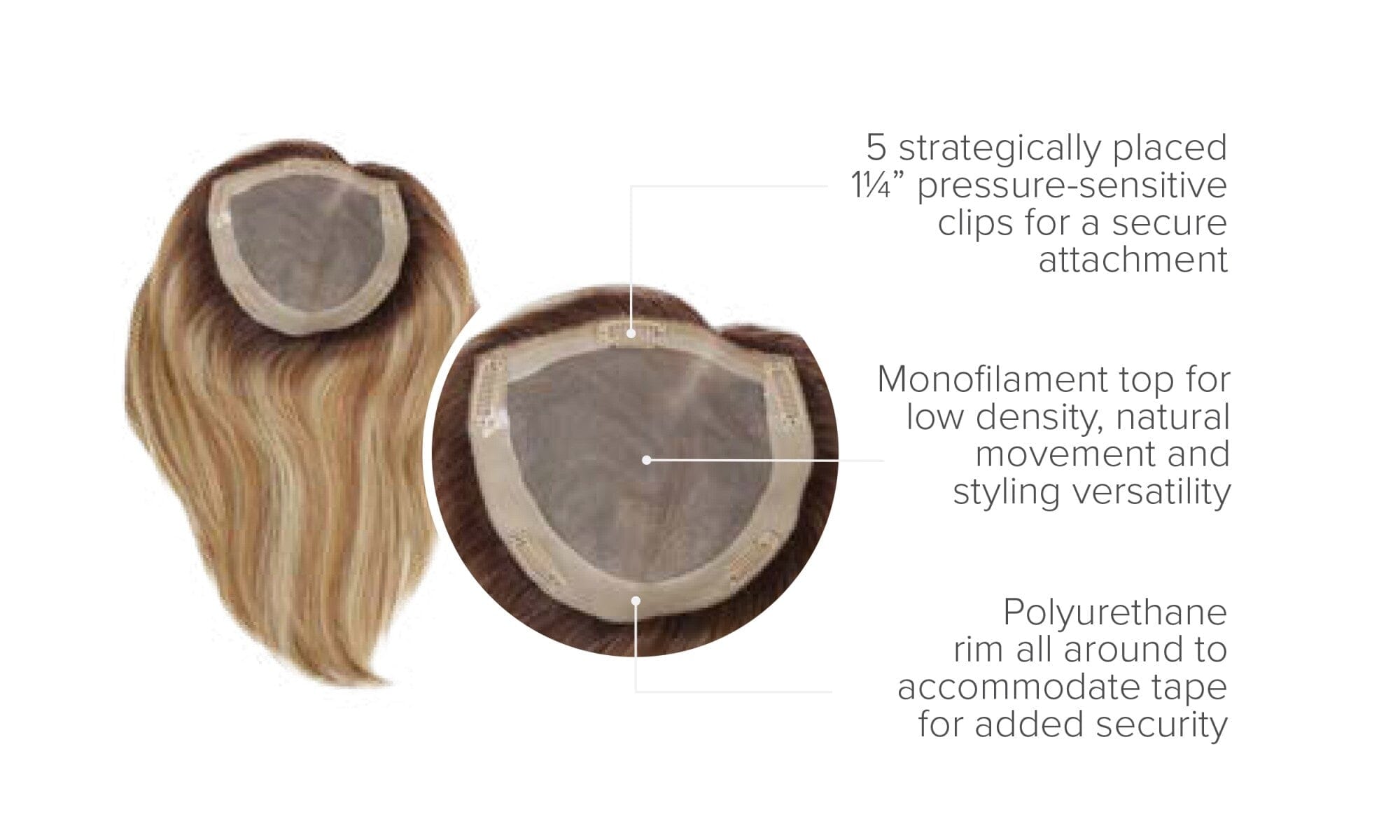 Gilded 12" 100% Human Hair Top Piece by Raquel Welch