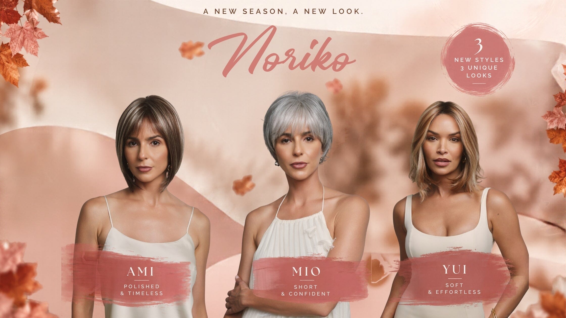 New Noriko Wigs for Fall 2026: Meet Ami, Mio & Yui